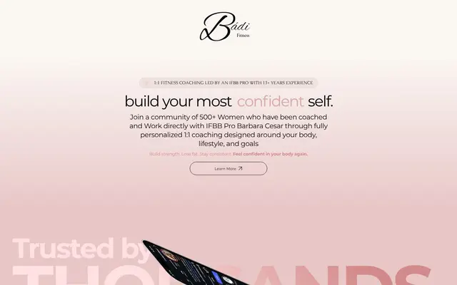 Badi Fitness website homepage