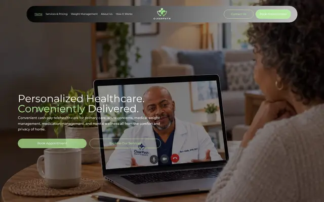 ClearPath Health & Wellness website homepage