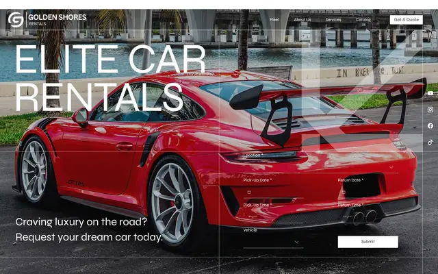 Golden Shores Rentals website concept homepage