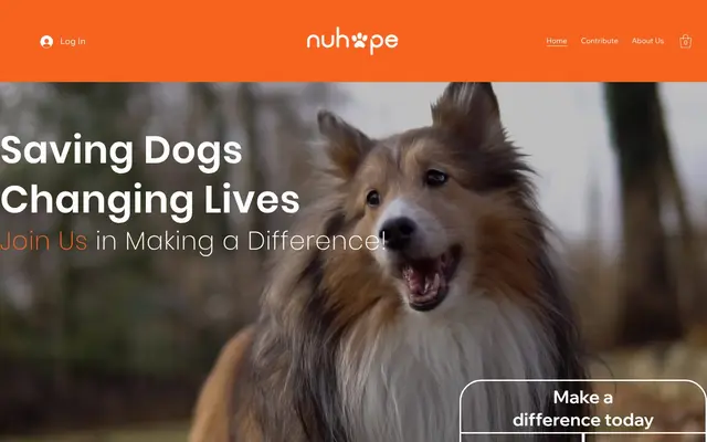 NuHope website homepage