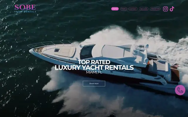 Sobe Yacht Rentals website homepage