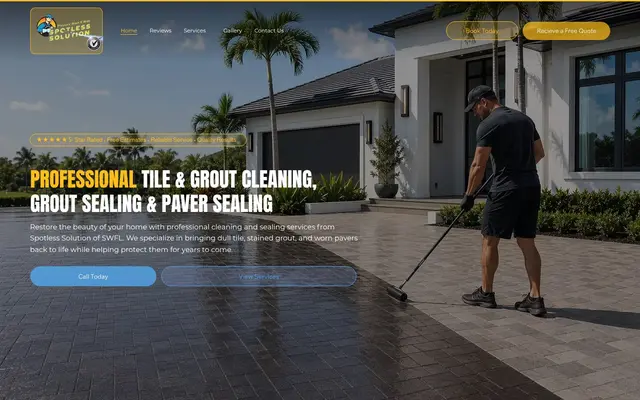 Spotless Solutions website homepage