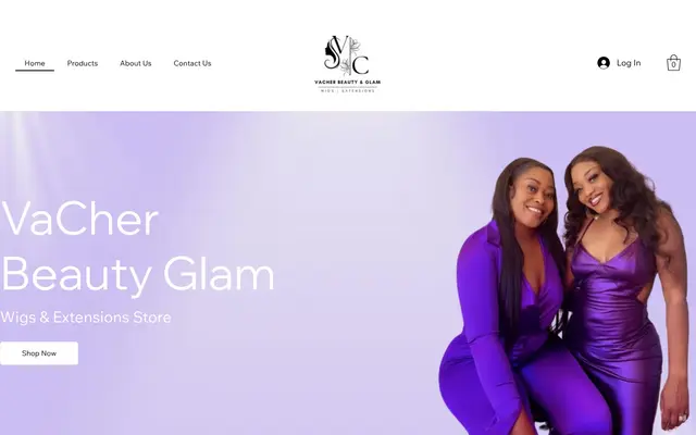 VaCher Beauty & Glam website homepage
