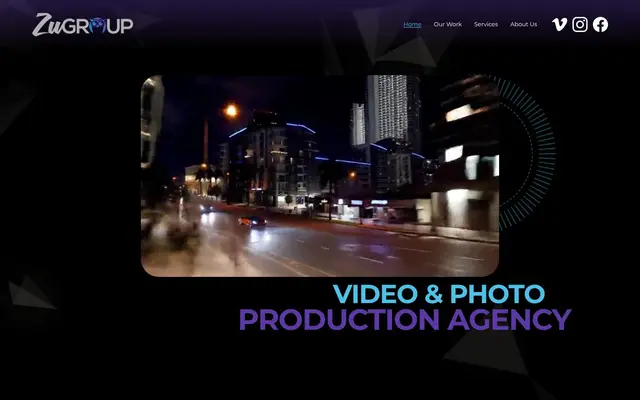 Zu Group website homepage